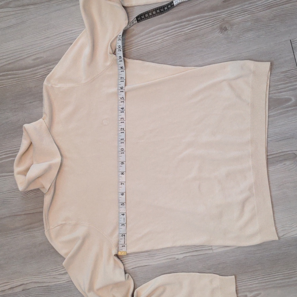 Lauren Ralph Lauren silk blend turtle neck sweater long sleeve cream color soft - Picture 7 of 9